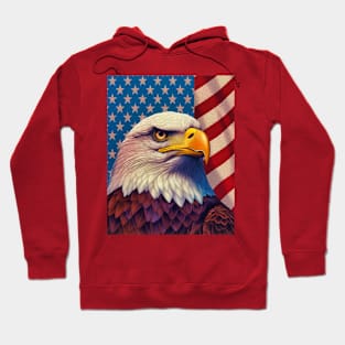 USA America Fourth of July Op Art Bald Eagle July 4th Hoodie